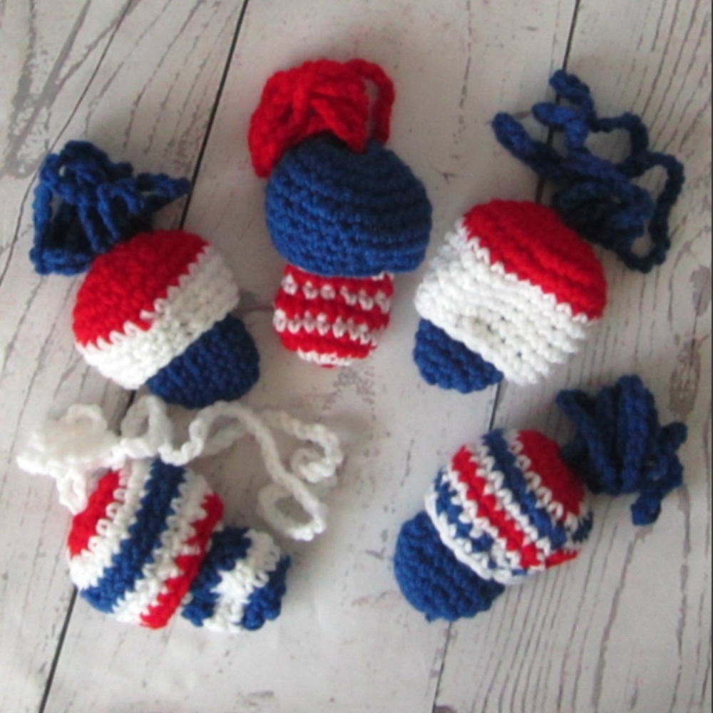 Patriotic Shroom Necklaces Festival Pouches